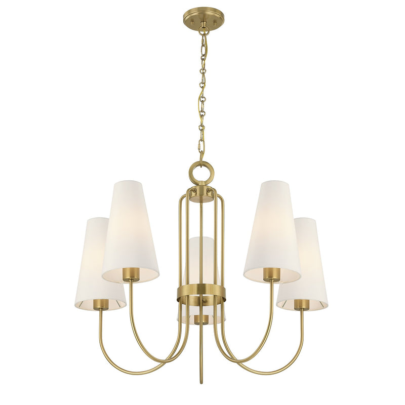 Savoy House 1-4703-5-322 Five Light Chandelier, Warm Brass (3)