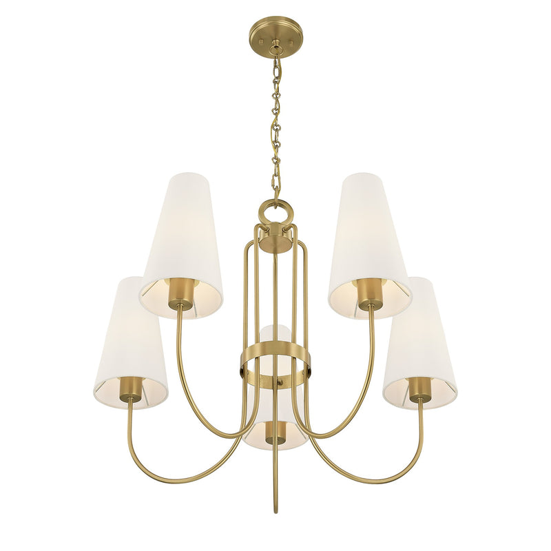 Savoy House 1-4703-5-322 Five Light Chandelier, Warm Brass (4)