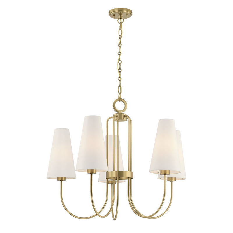 Savoy House 1-4703-5-322 Five Light Chandelier, Warm Brass (5)