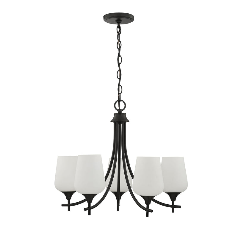Savoy House 1-6032-5-BK Five Light Chandelier, Matte Black (2)