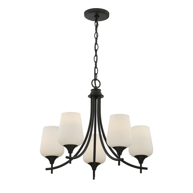 Savoy House 1-6032-5-BK Five Light Chandelier, Matte Black (3)