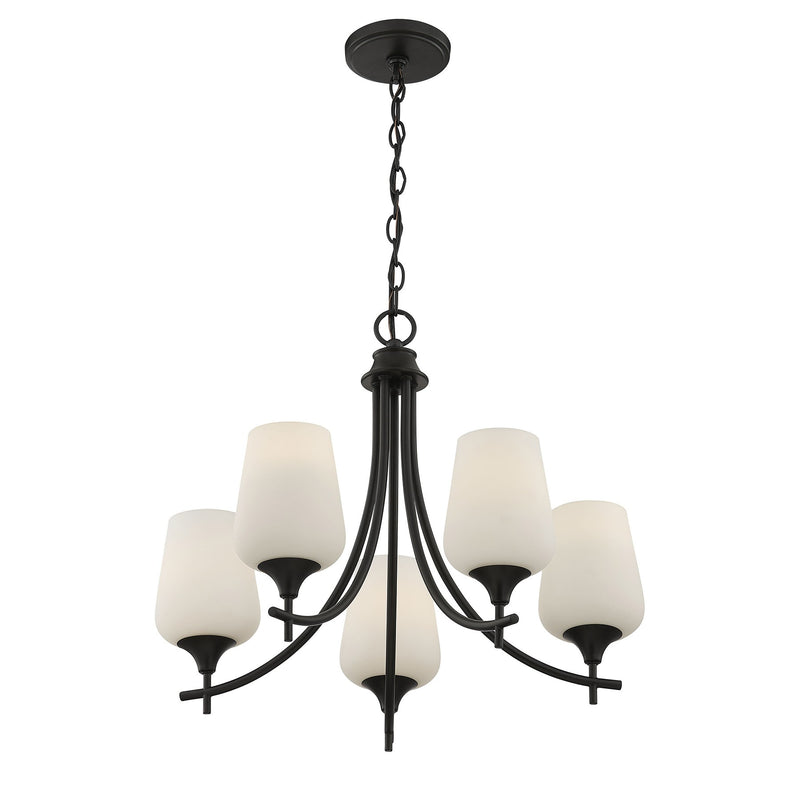 Savoy House 1-6032-5-BK Five Light Chandelier, Matte Black (4)