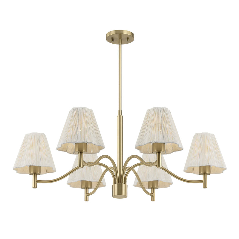 Savoy House 1-6084-6-127 Six Light Chandelier, Noble Brass (3)