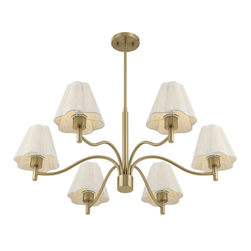 Savoy House 1-6084-6-127 Six Light Chandelier, Noble Brass (4)