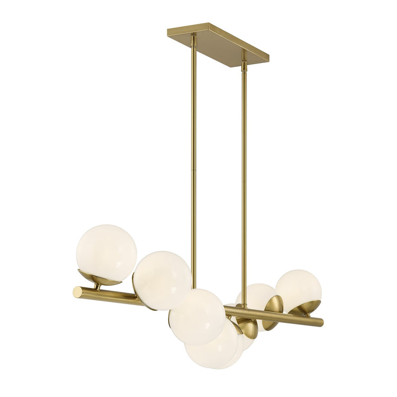 Savoy House 1-6524-8-322 Eight Light Linear Chandelier, Warm Brass (4)