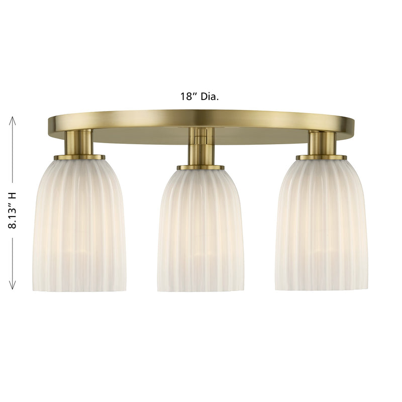 Savoy House 6-1247-3-127 Three Light Flush Mount, Noble Brass (6)
