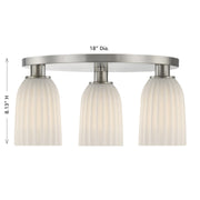 Savoy House 6-1247-3-SN Three Light Flush Mount, Satin Nickel (6)