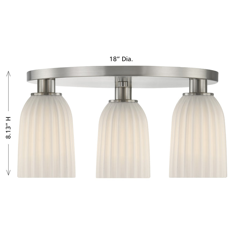 Savoy House 6-1247-3-SN Three Light Flush Mount, Satin Nickel (6)