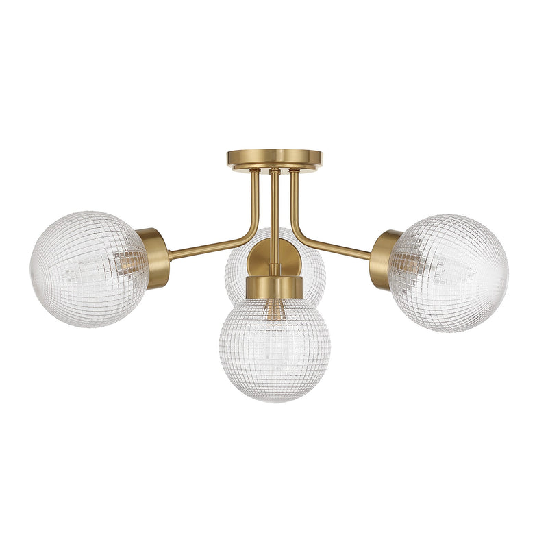 Savoy House 6-3364-4-322 Four Light Semi-Flush Mount, Warm Brass (2)