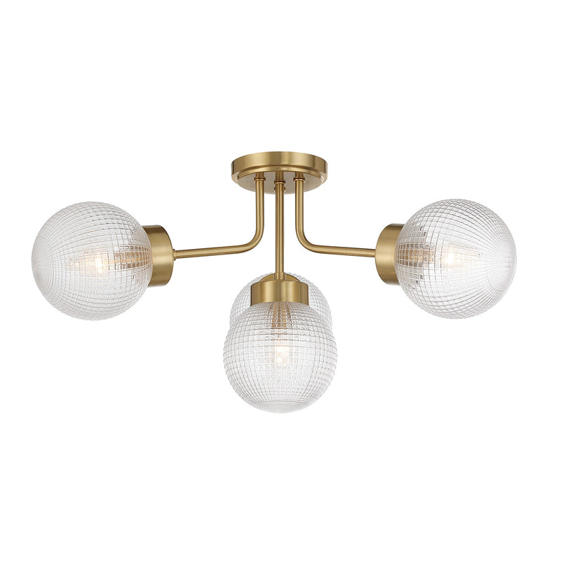 Savoy House 6-3364-4-322 Four Light Semi-Flush Mount, Warm Brass (3)