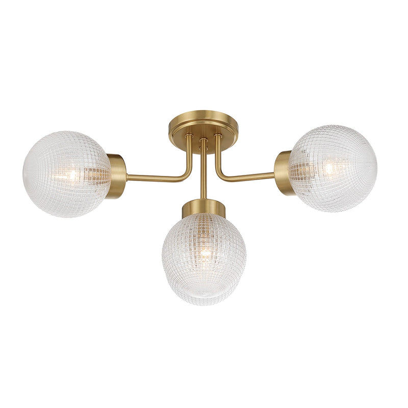 Savoy House 6-3364-4-322 Four Light Semi-Flush Mount, Warm Brass (4)