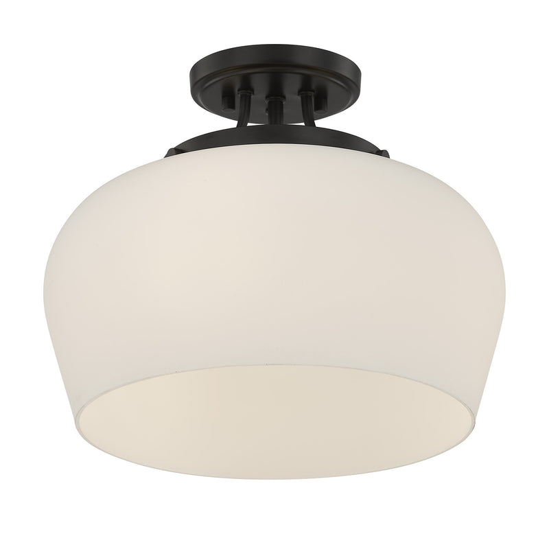 Savoy House 6-6035-3-BK Three Light Semi-Flush Mount, Satin Nickel (3)