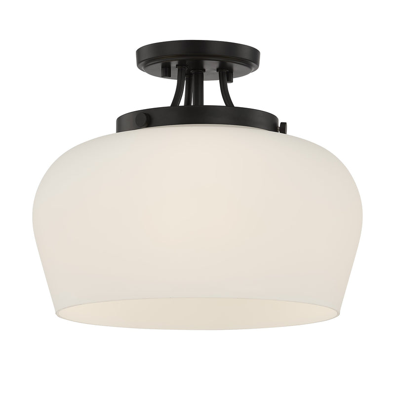Savoy House 6-6035-3-BK Three Light Semi-Flush Mount, Satin Nickel (4)