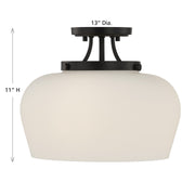 Savoy House 6-6035-3-BK Three Light Semi-Flush Mount, Satin Nickel (5)