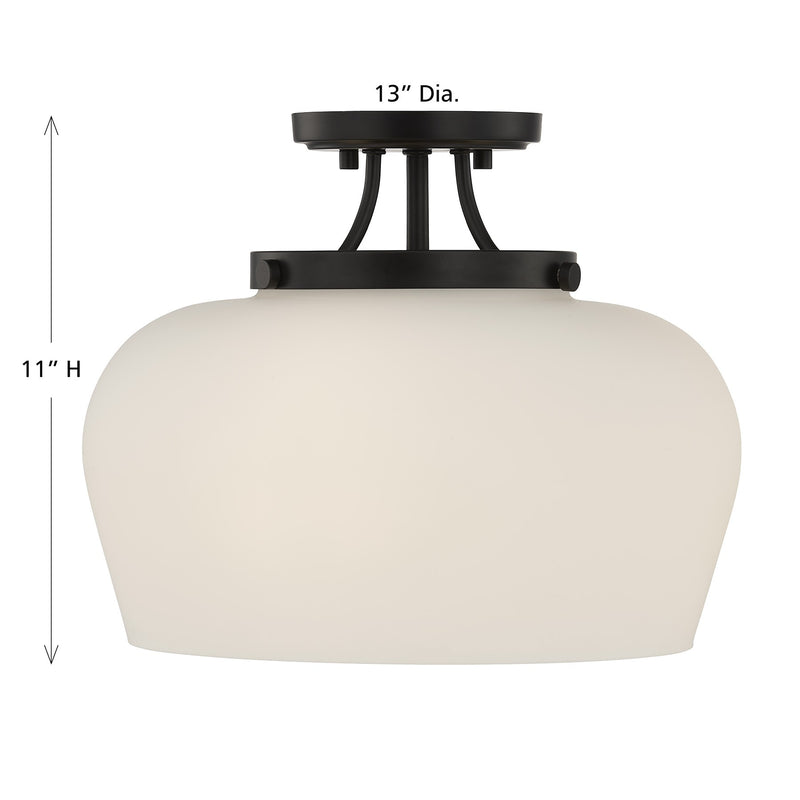 Savoy House 6-6035-3-BK Three Light Semi-Flush Mount, Satin Nickel (5)