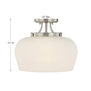 Savoy House 6-6035-3-SN Three Light Semi-Flush Mount, Satin Nickel (5)