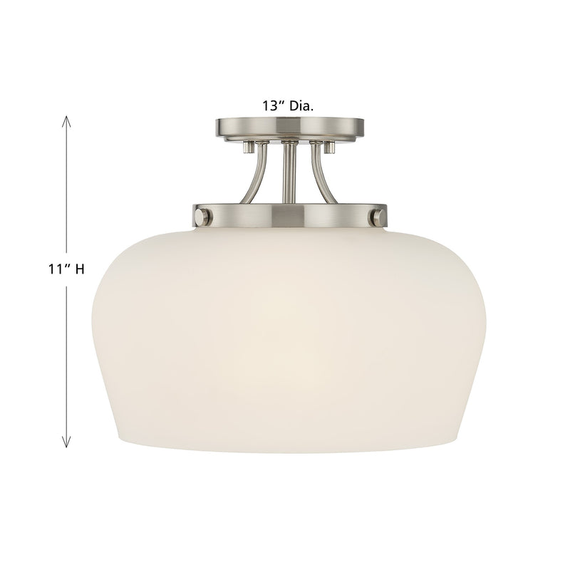 Savoy House 6-6035-3-SN Three Light Semi-Flush Mount, Satin Nickel (5)