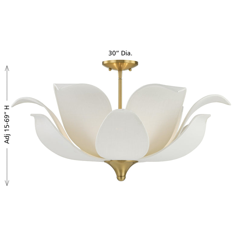 Savoy House 6-7163-6-322 Six Light Convertible Semi-Flush/Pendant, Warm Brass (6)
