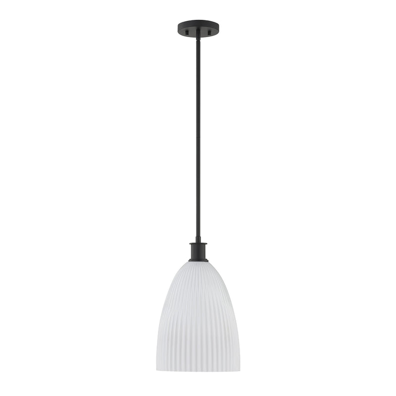 Savoy House 7-1244-1-89 One Light Pendant, Matte Black (2)