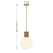 Savoy House 7-4082-1-322 One Light Pendant, Warm Brass (6)