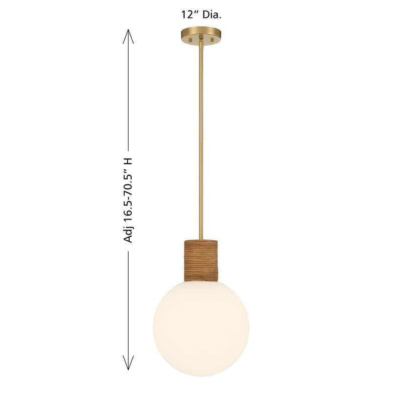 Savoy House 7-4082-1-322 One Light Pendant, Warm Brass (6)
