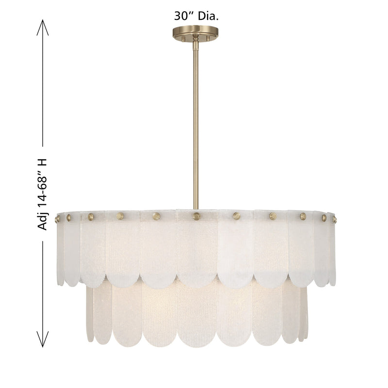 Savoy House 7-9800-10-127 Ten Light Pendant, Noble Brass (6)