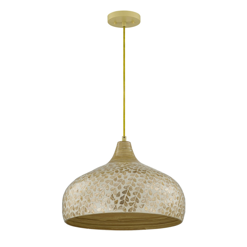 Savoy House 7-9877-1-336 One Light Pendant, Ivory/Gold Shell (2)