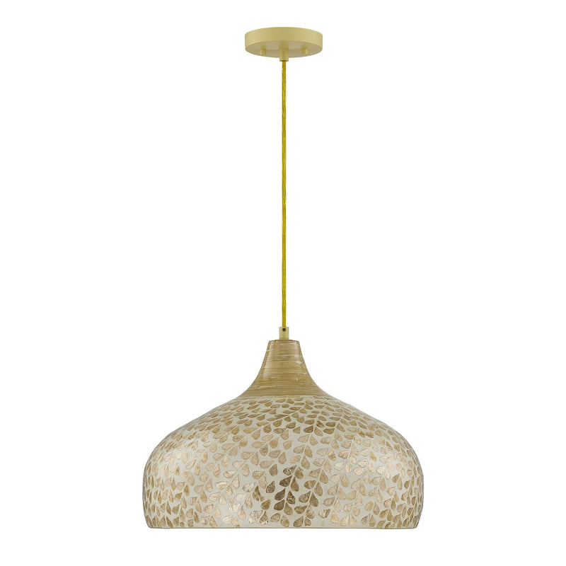 Savoy House 7-9877-1-336 One Light Pendant, Ivory/Gold Shell (3)