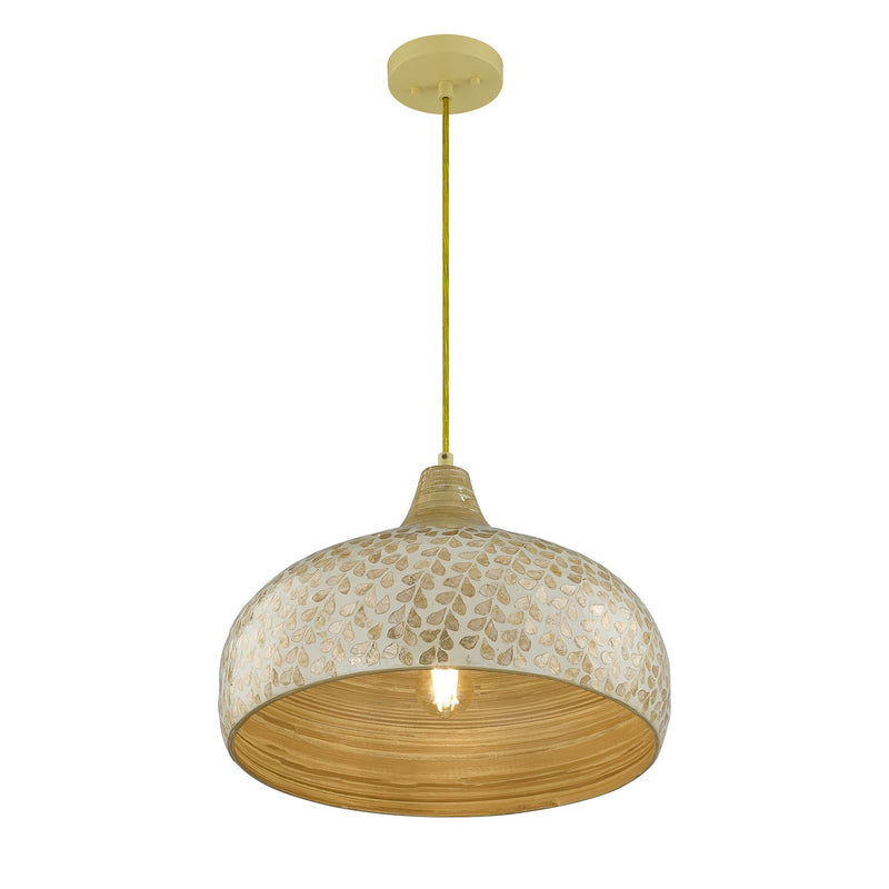 Savoy House 7-9877-1-336 One Light Pendant, Ivory/Gold Shell (4)