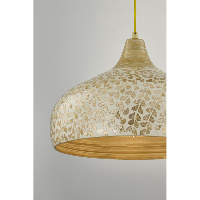 Savoy House 7-9877-1-336 One Light Pendant, Ivory/Gold Shell (6)