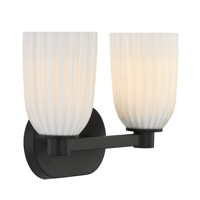 Savoy House 8-1245-2-BK Two Light Bathroom Vanity, Matte Black (4)