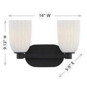Savoy House 8-1245-2-BK Two Light Bathroom Vanity, Matte Black (6)