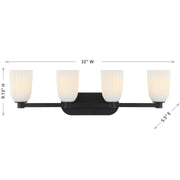 Savoy House 8-1245-4-BK Four Light Bathroom Vanity, Matte Black (6)