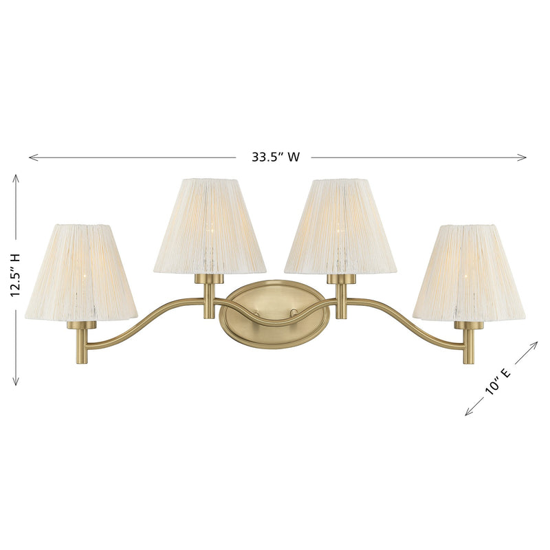 Savoy House 8-6081-4-127 Four Light Bathroom Vanity, Noble Brass (6)