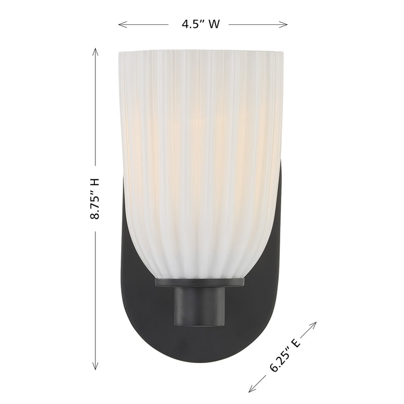 Savoy House 9-1245-1-BK One Light Wall Sconce, Matte Black (6)