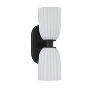 Savoy House 9-1245-2-BK Two Light Wall Sconce, Matte Black (2)