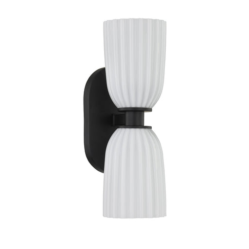 Savoy House 9-1245-2-BK Two Light Wall Sconce, Matte Black (2)