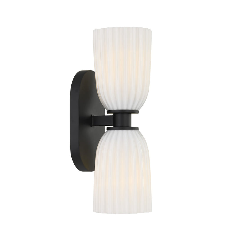 Savoy House 9-1245-2-BK Two Light Wall Sconce, Matte Black (4)