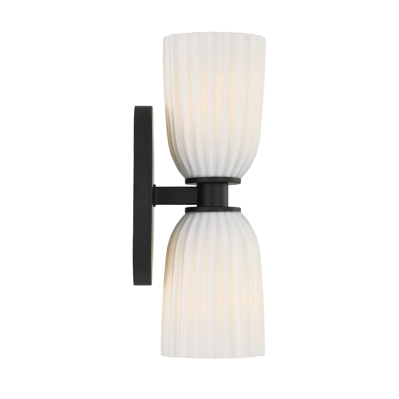 Savoy House 9-1245-2-BK Two Light Wall Sconce, Matte Black (5)