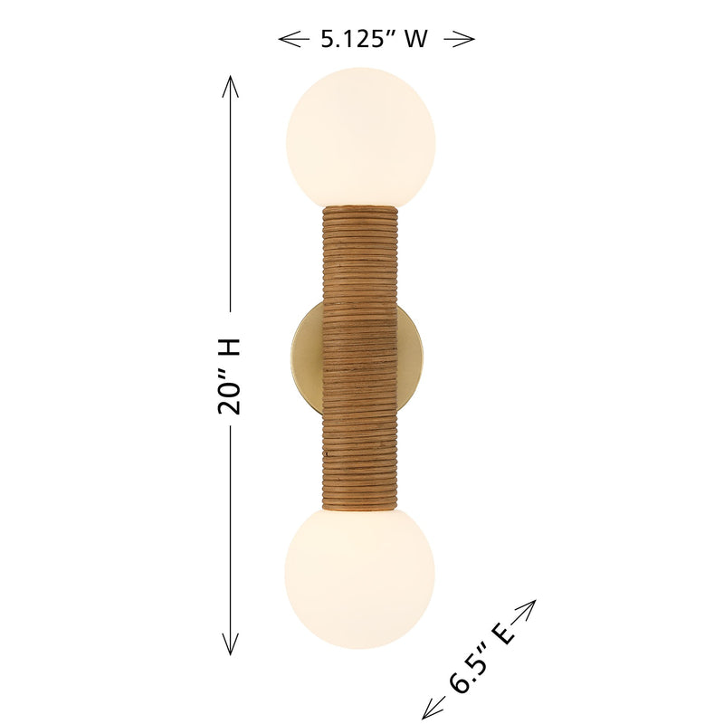 Savoy House 9-4081-2-322 Two Light Wall Sconce, Warm Brass (6)
