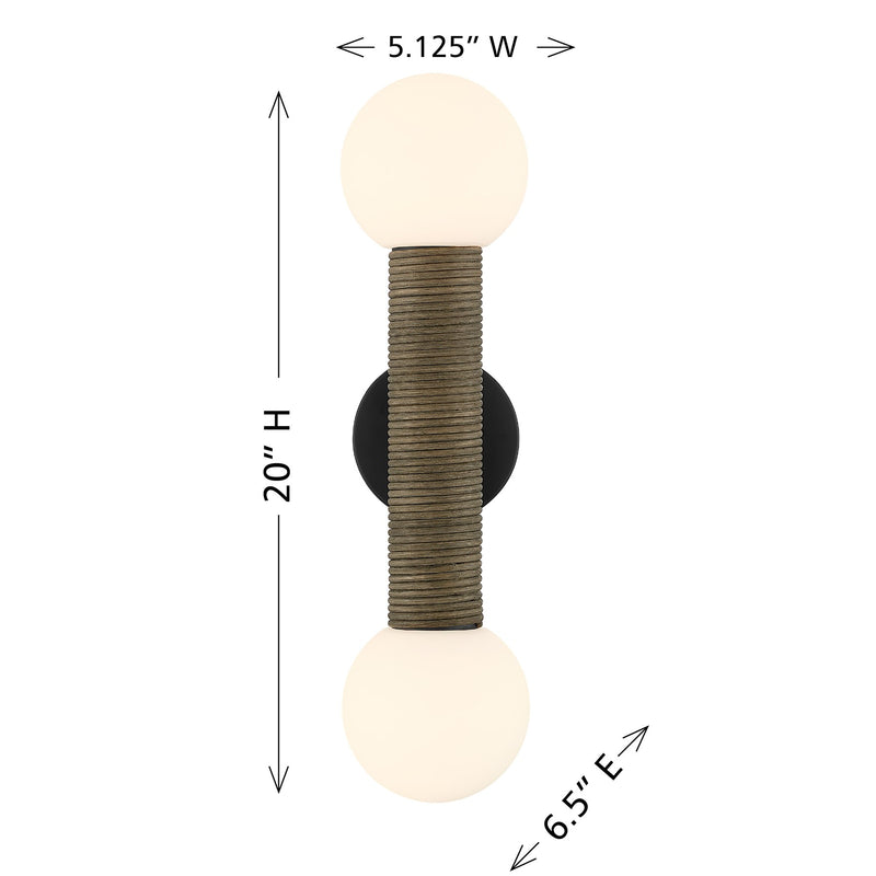 Savoy House 9-4081-2-BK Two Light Wall Sconce, Matte Black (5)