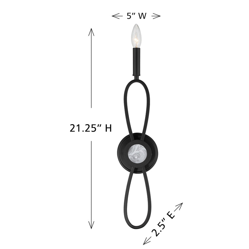 Savoy House 9-4100-1-89 One Light Wall Sconce, Matte Black (6)