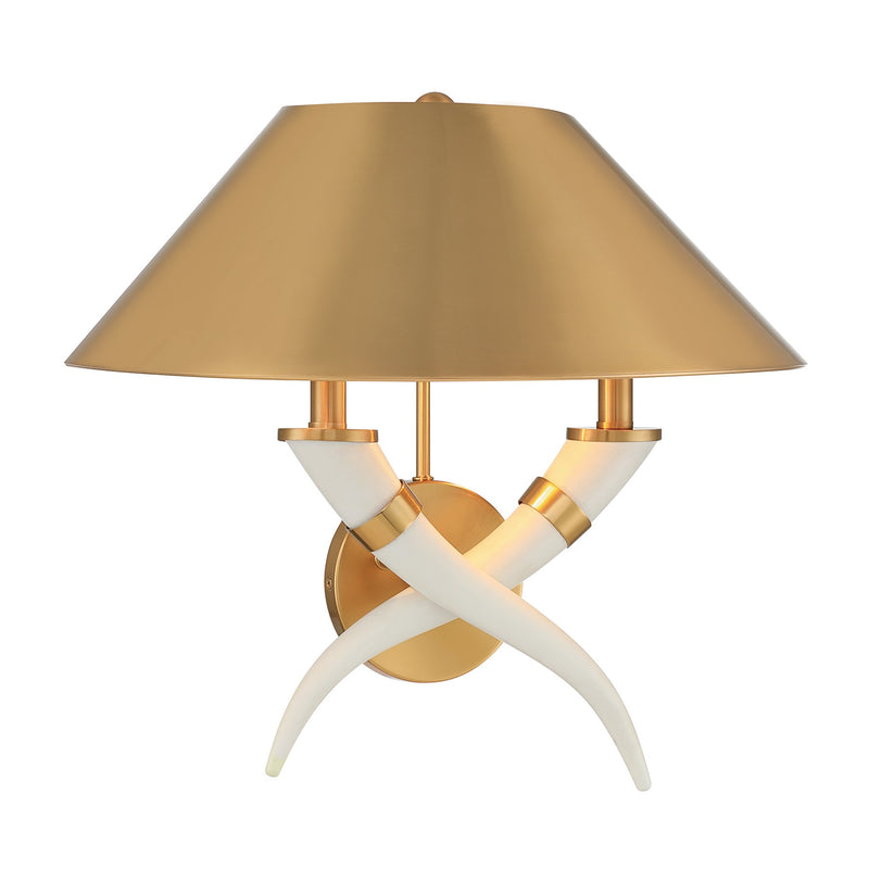 Savoy House 9-6301-2-322 Two Light Wall Sconce, Warm Brass (3)