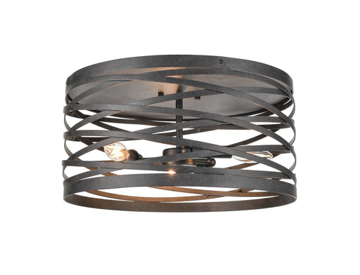 Shoppers Lighting FM20023-WI 3-Light Flush Mount, Weathered Iron Finish Main Image.jpg