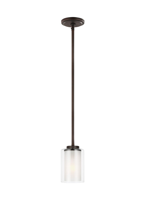 Hillard 1 - Light Frosted / Clear Glass Mini Pendant, Bronze Finish - Bright White Light 3000K Main Image.jpg