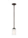 Hillard 1 - Light Frosted / Clear Glass Mini Pendant, Bronze Finish - Bright White Light 3000K Main Image.jpg