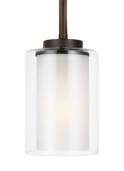 Hillard 1 - Light Frosted / Clear Glass Mini Pendant, Bronze Finish - Bright White Light 3000K Alternate Image.jpg