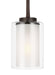 Hillard 1 - Light Frosted / Clear Glass Mini Pendant, Bronze Finish - Bright White Light 3000K Alternate Image.jpg