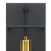 Tae 5.5 inch Wide 1-Light Black Industrial Metal Wall Sconce with Aged Brass Socket Cup and Black Cord Alternate Image.jpg