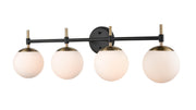 Shoppers Lighting BB3304-MB/MG 4-Light Wall/Bath Fixture, Matte Black/Modern Gold Finish Main Image.jpg